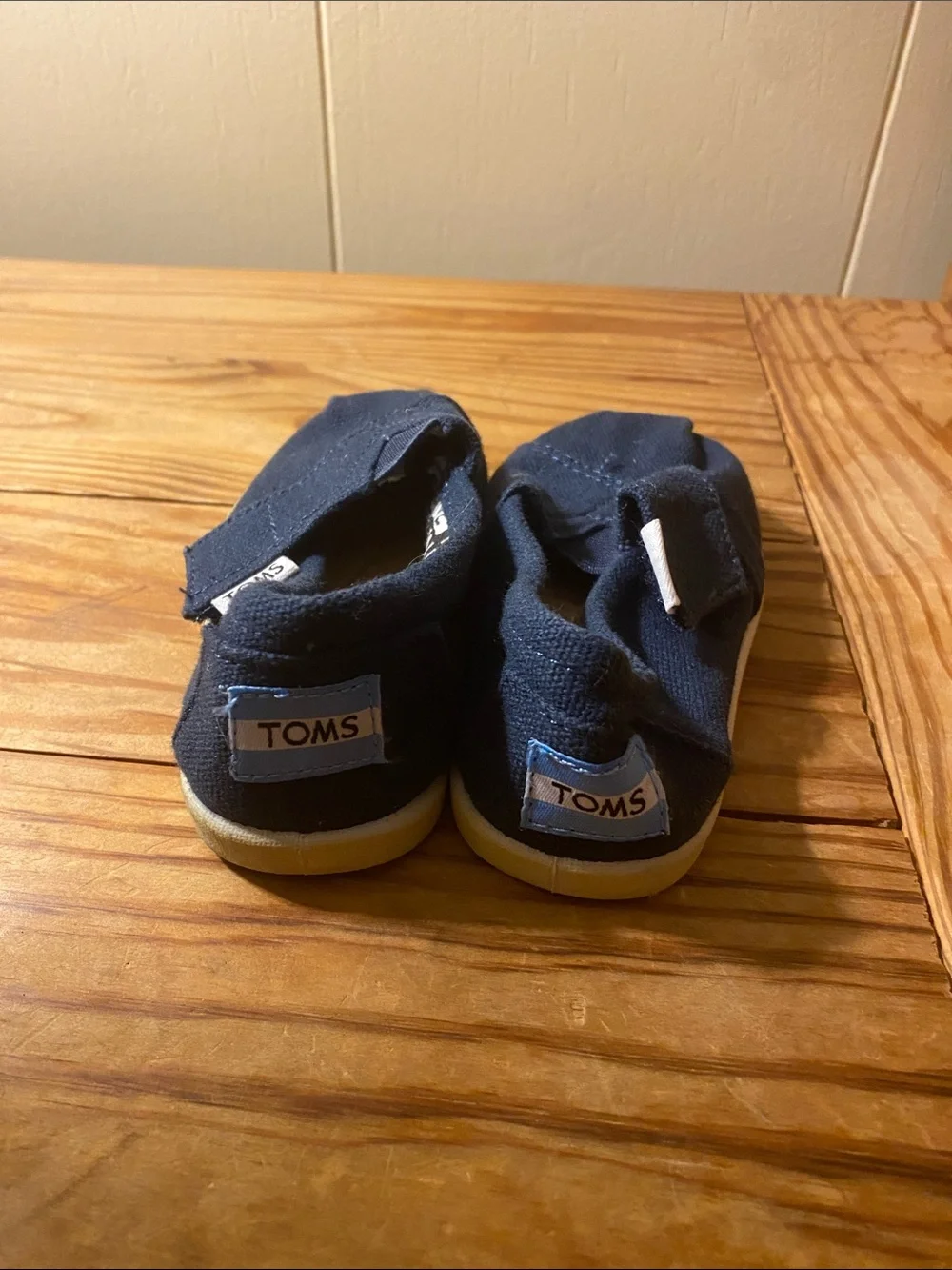 Toms Baby Navy Canvas Slip-On Sneakers